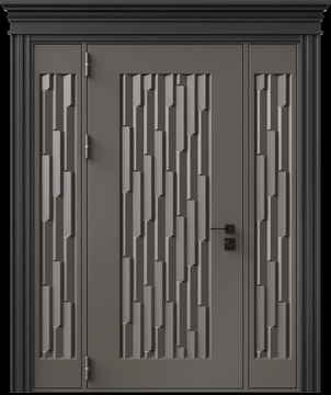 Входная термодверь с металлофиленкой, вставками по бокам, карнизом и порошковым напылением RAL 7022 (тип №7) Входная термодверь с металлофиленкой, вставками по бокам, карнизом и порошковым напылением RAL 7022 (тип №7)