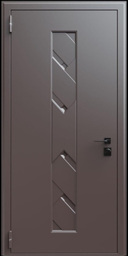 Входная термодверь с металлофиленкой и порошковым окрашиванием RAL 8019 (тип №4) Входная термодверь с металлофиленкой и порошковым окрашиванием RAL 8019 (тип №4)