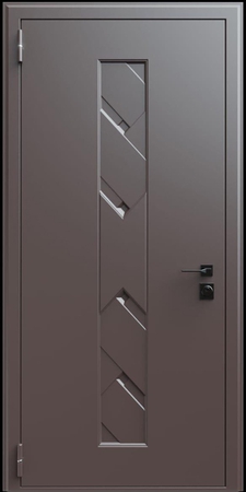 Входная термодверь с металлофиленкой и порошковым окрашиванием RAL 8019 (тип №4) Входная термодверь с металлофиленкой и порошковым окрашиванием RAL 8019 (тип №4)