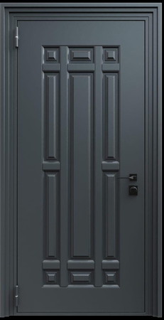 Входная термодверь с металлофиленкой и порошковым напылением RAL 7021 (тип №1) Входная термодверь с металлофиленкой и порошковым напылением RAL 7021 (тип №1)