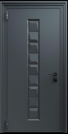 Входная термодверь с металлофиленкой и порошковым напылением RAL 7021 (тип №10) Входная термодверь с металлофиленкой и порошковым напылением RAL 7021 (тип №10)